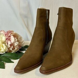 Dolce Vita Volli Suede Western Ankle Booties | Brown Pointed Toe Women’s NEW